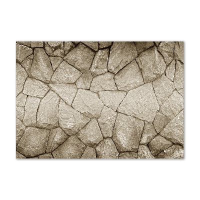 Cuadro decorativo de vidrio para salón horizontal Muro de piedra