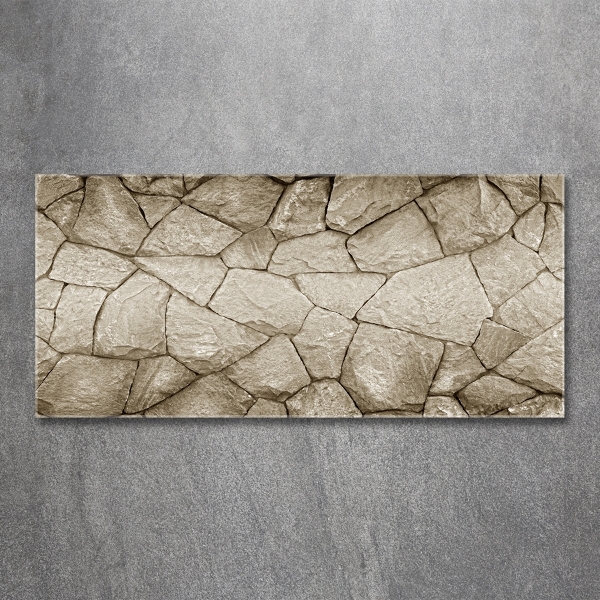Cuadro decorativo de vidrio para salón horizontal Muro de piedra