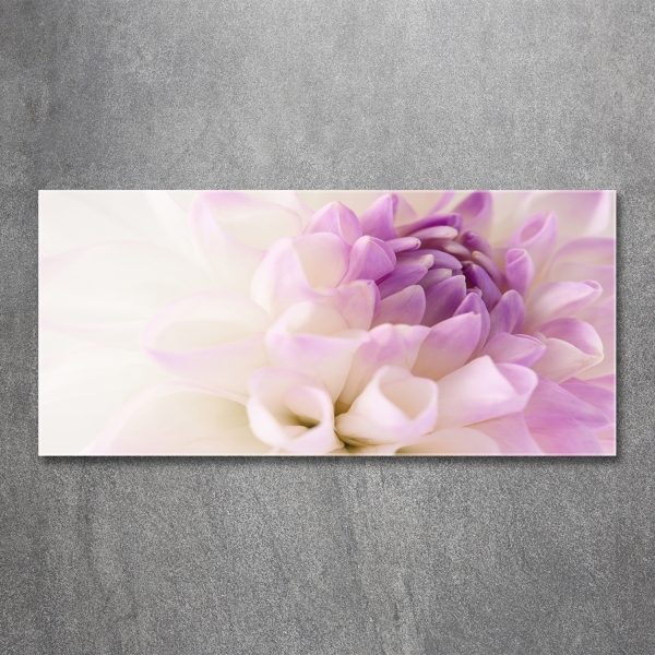 Impresión en cristal con acabado brillante horizontal Dalia blanca