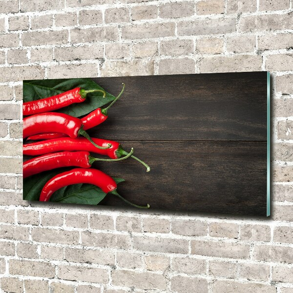 Impresión en cristal con acabado brillante horizontal chiles