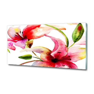 Foto en cristal de alta calidad con impresión uv horizontal Lirio