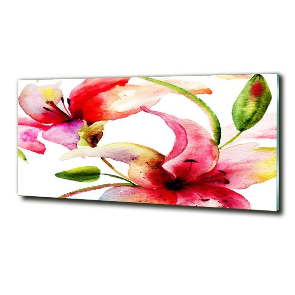 Foto en cristal de alta calidad con impresión uv horizontal Lirio