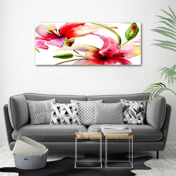 Foto en cristal de alta calidad con impresión uv horizontal Lirio