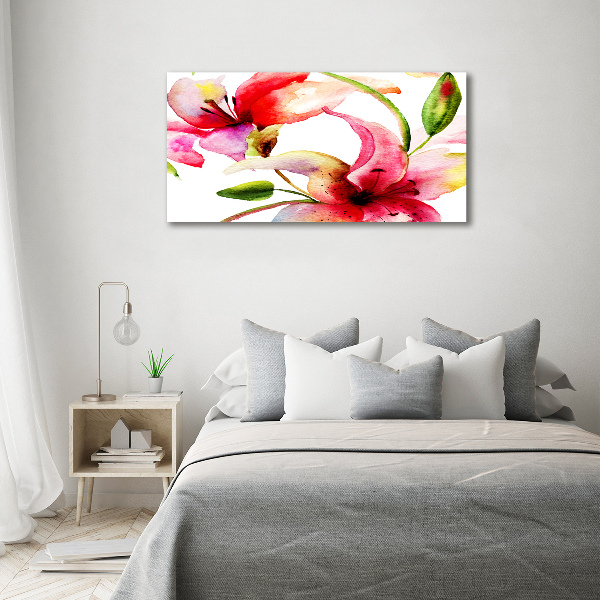 Foto en cristal de alta calidad con impresión uv horizontal Lirio