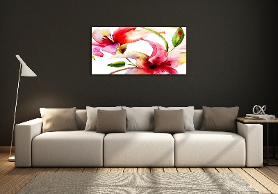 Foto en cristal de alta calidad con impresión uv horizontal Lirio