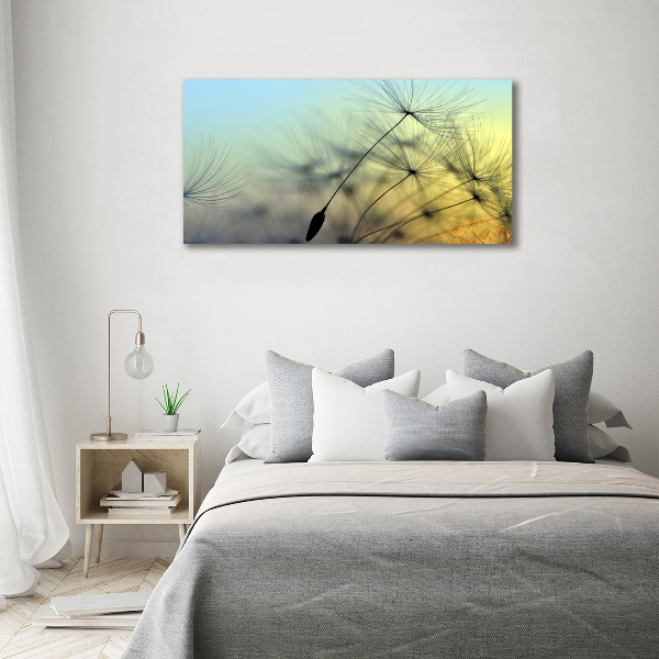 Impresión en cristal con acabado brillante horizontal semillas de diente de león