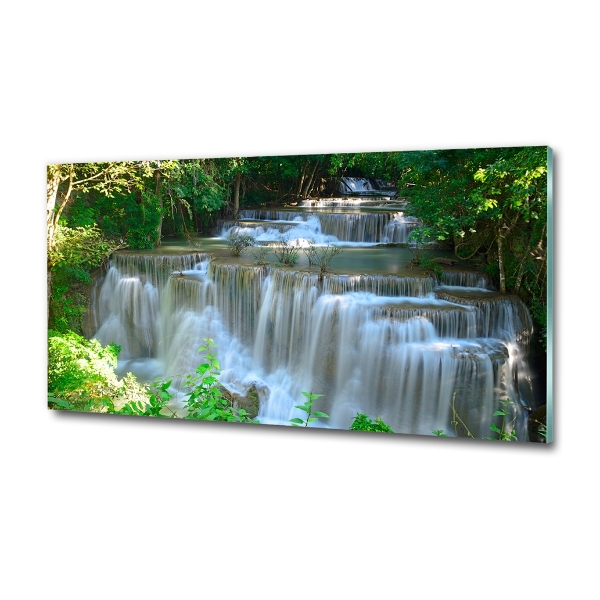 Cuadro decorativo de vidrio para salón horizontal Cascada