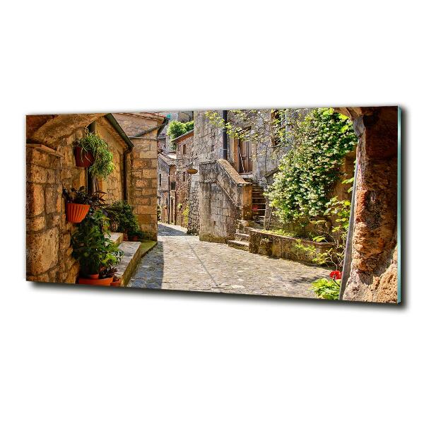 Foto en cristal de alta calidad con impresión uv horizontal Una calle con encanto