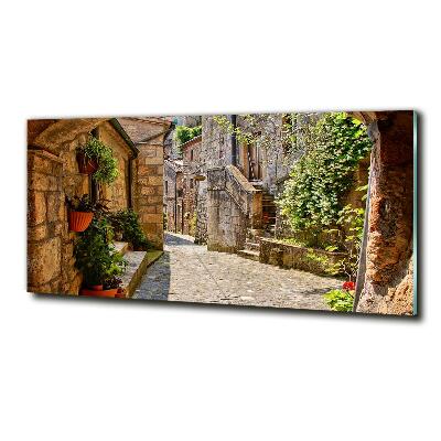 Foto en cristal de alta calidad con impresión uv horizontal Una calle con encanto