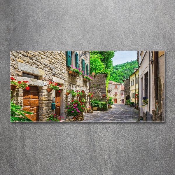 Impresión en cristal con acabado brillante horizontal Una calle con encanto