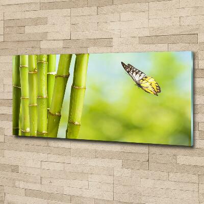 Foto en cristal de alta calidad con impresión uv horizontal Bambú y mariposa