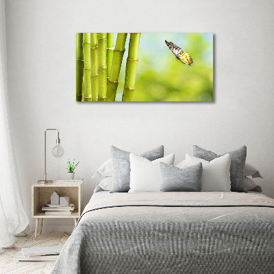 Foto en cristal de alta calidad con impresión uv horizontal Bambú y mariposa