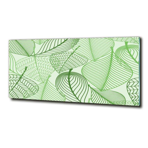 Foto en cristal de alta calidad con impresión uv horizontal Patrón de hojas