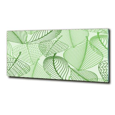 Foto en cristal de alta calidad con impresión uv horizontal Patrón de hojas