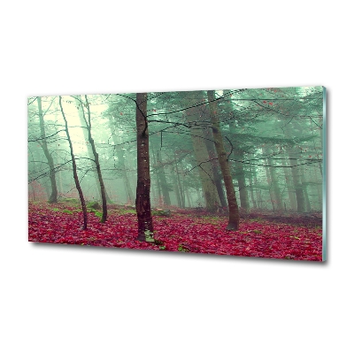 Impresión en cristal con acabado brillante horizontal Hojas de otoño