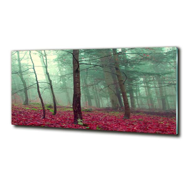 Impresión en cristal con acabado brillante horizontal Hojas de otoño