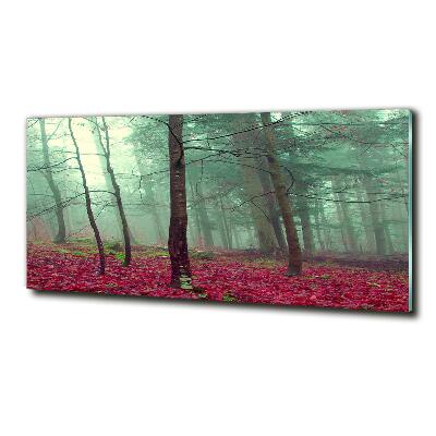 Impresión en cristal con acabado brillante horizontal Hojas de otoño