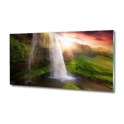 Foto en cristal de alta calidad con impresión uv horizontal Cascada