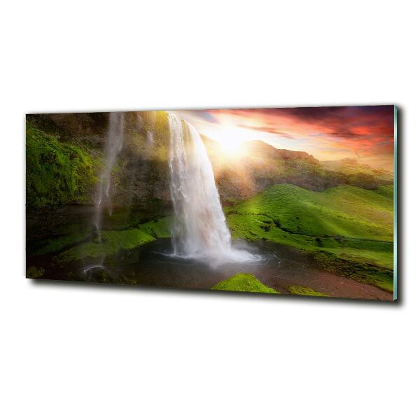 Foto en cristal de alta calidad con impresión uv horizontal Cascada