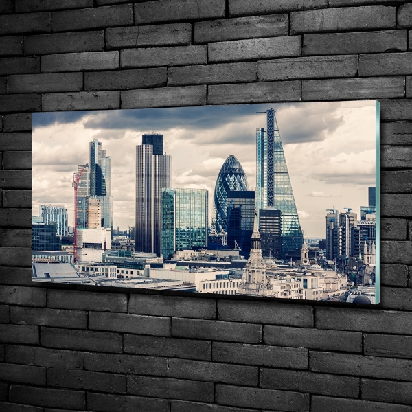 Cuadro decorativo de vidrio para salón horizontal Rascacielos