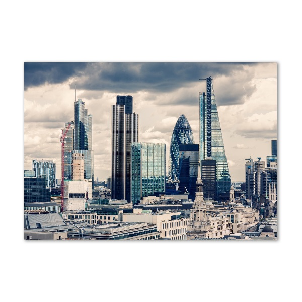 Cuadro decorativo de vidrio para salón horizontal Rascacielos