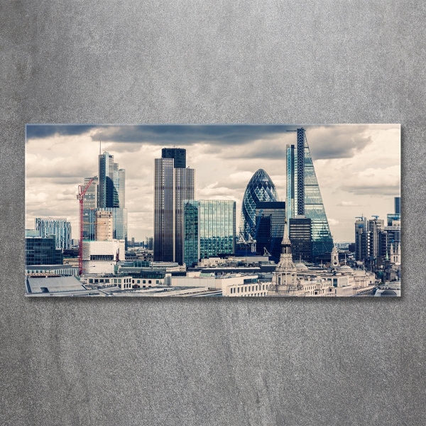 Cuadro decorativo de vidrio para salón horizontal Rascacielos