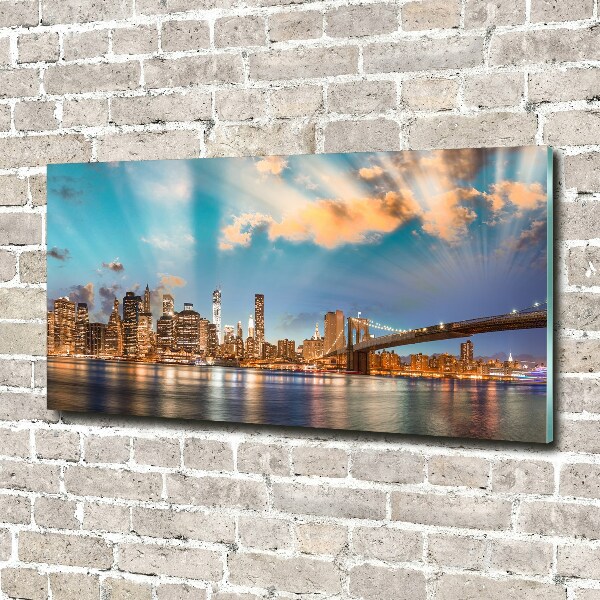 Foto en cristal de alta calidad con impresión uv horizontal Puente de Brooklyn