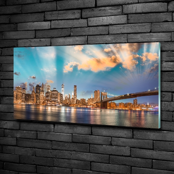 Foto en cristal de alta calidad con impresión uv horizontal Puente de Brooklyn