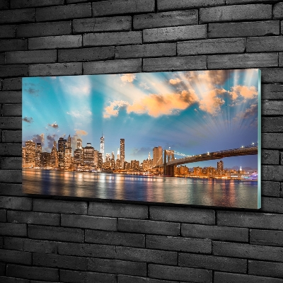 Foto en cristal de alta calidad con impresión uv horizontal Puente de Brooklyn