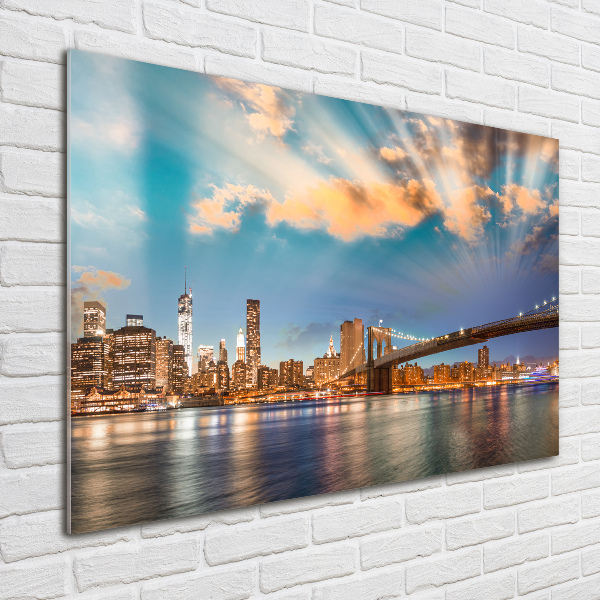 Foto en cristal de alta calidad con impresión uv horizontal Puente de Brooklyn