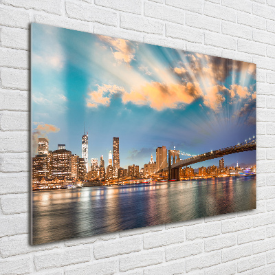 Foto en cristal de alta calidad con impresión uv horizontal Puente de Brooklyn