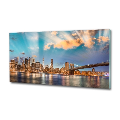 Foto en cristal de alta calidad con impresión uv horizontal Puente de Brooklyn