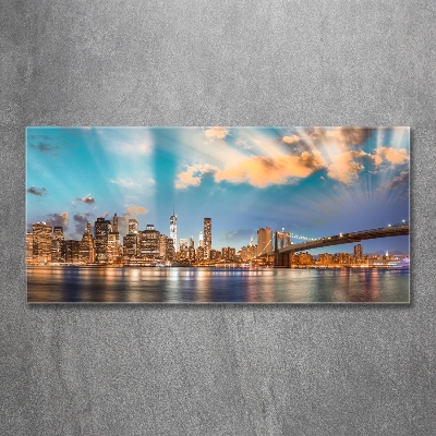 Foto en cristal de alta calidad con impresión uv horizontal Puente de Brooklyn