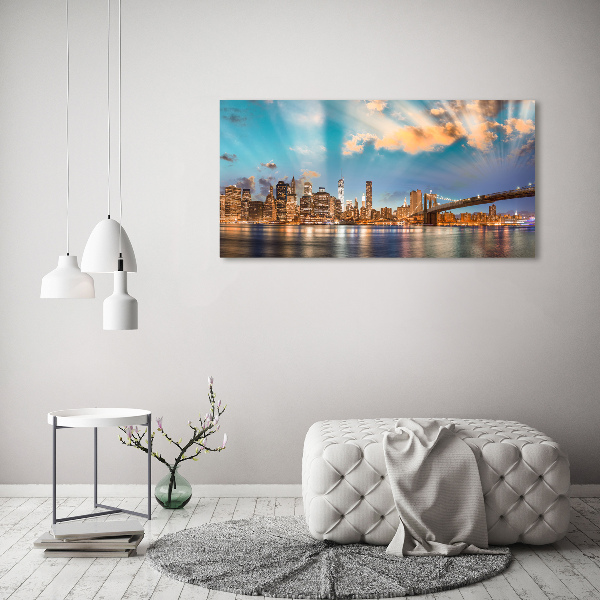 Foto en cristal de alta calidad con impresión uv horizontal Puente de Brooklyn