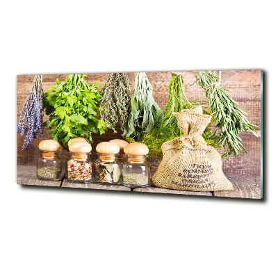 Foto en cristal de alta calidad con impresión uv horizontal Hierbas en una cuerda