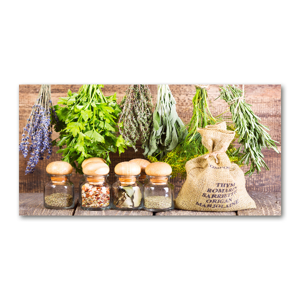 Foto obraz szklany Zioła na sznurku