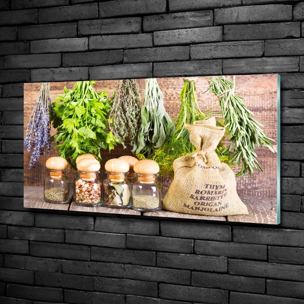 Foto obraz szklany Zioła na sznurku