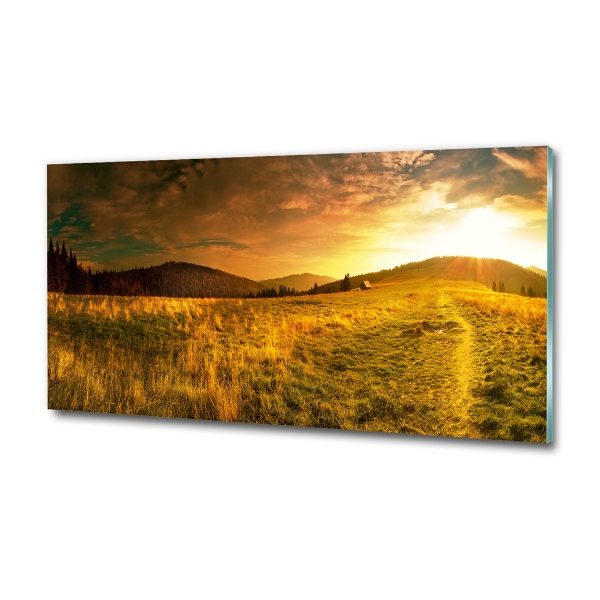 Impresión en cristal con acabado brillante horizontal Panorama de los montes Tatra