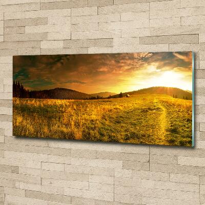 Impresión en cristal con acabado brillante horizontal Panorama de los montes Tatra