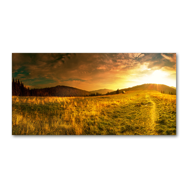 Impresión en cristal con acabado brillante horizontal Panorama de los montes Tatra