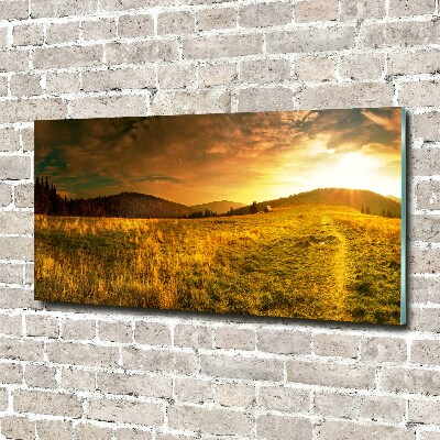 Impresión en cristal con acabado brillante horizontal Panorama de los montes Tatra