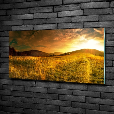 Impresión en cristal con acabado brillante horizontal Panorama de los montes Tatra