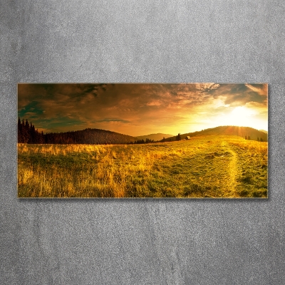 Impresión en cristal con acabado brillante horizontal Panorama de los montes Tatra