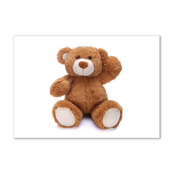 Cuadro de cristal templado moderno horizontal Oso de peluche