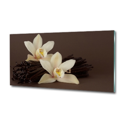 Cuadro decorativo de vidrio para salón horizontal vainas de vainilla