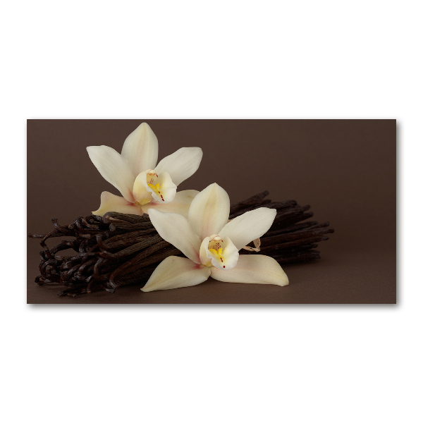 Cuadro decorativo de vidrio para salón horizontal vainas de vainilla