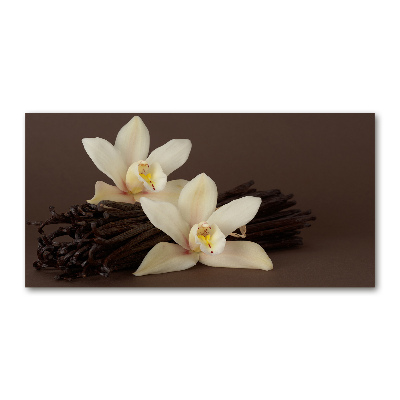 Cuadro decorativo de vidrio para salón horizontal vainas de vainilla