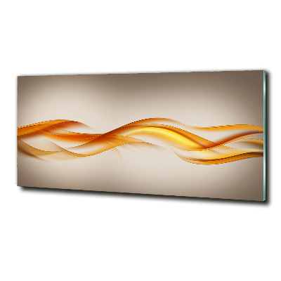 Cuadro decorativo de vidrio para salón horizontal Ondas abstractas
