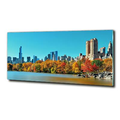Impresión en cristal con acabado brillante horizontal Nueva York en otoño