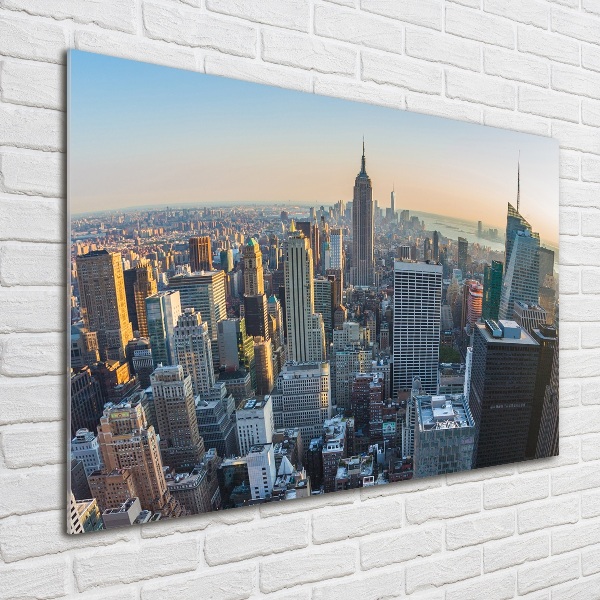 Impresión en cristal con acabado brillante horizontal Manhattan Nueva York
